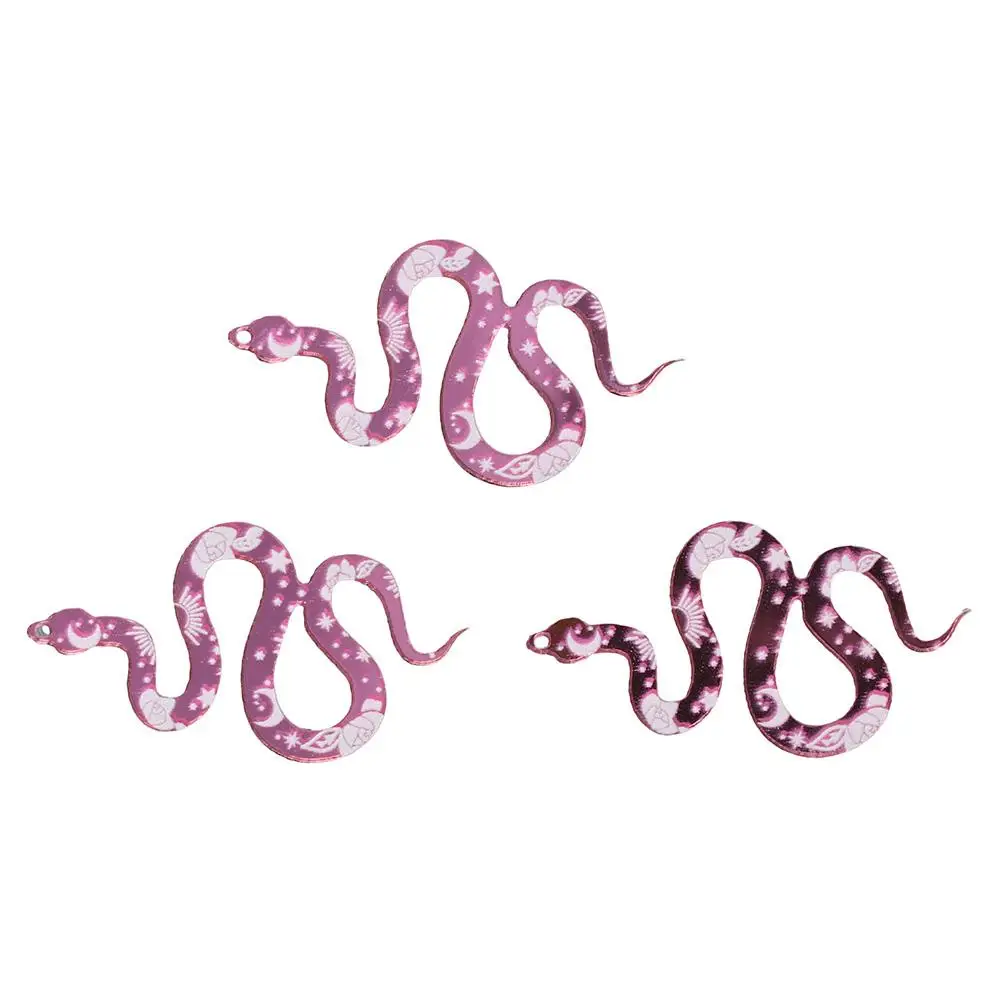 Charme acrílico com flor para fazer jóias, pingentes com cobra rosa, acessórios DIY