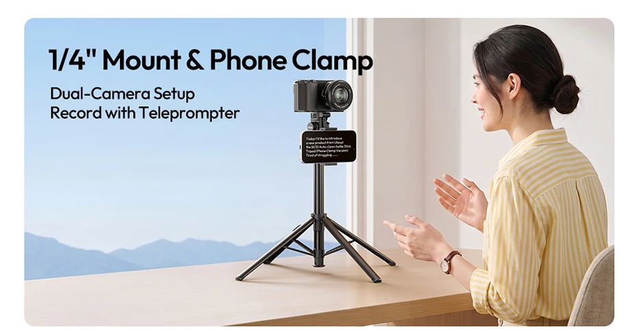 Ulanzi SK32 Auto-Open Selfie Stick Stativ (Handy-Klemm-Version) mit kabelloser Fernbedienung für Kamera, Handy, Selfie, Vlog, Fotografie – Detail 3