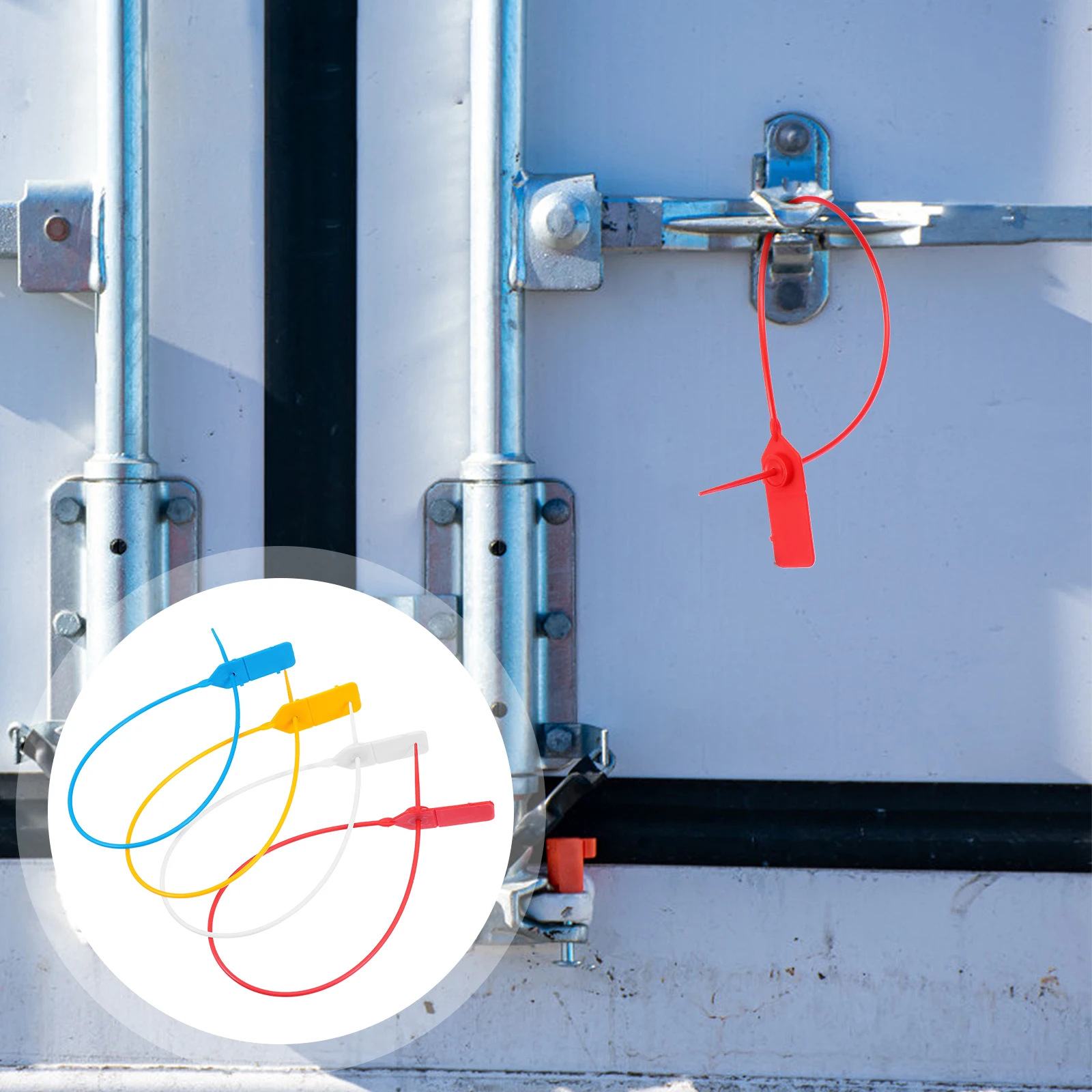 

48 шт. пластиковые уплотнения, защищенные от несанкционированного доступа, самоблокирующиеся защитные уплотнения для контейнеров, прицепов, блоков для хранения без инструментов