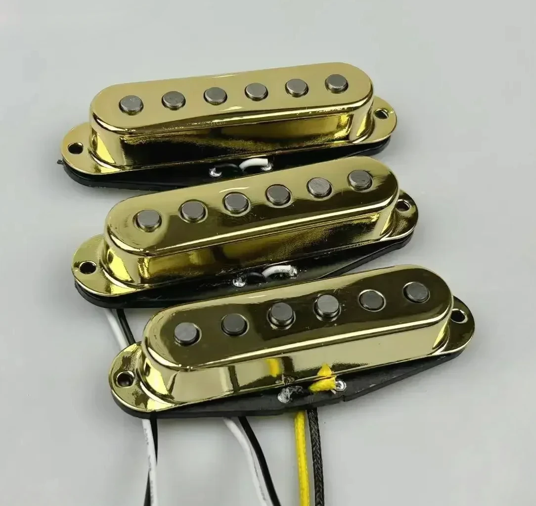 Single Coil Guitar Pickups Golden Metal Cover Alnico 5 Guitar Accessories 1 Set For 6 String Guitar