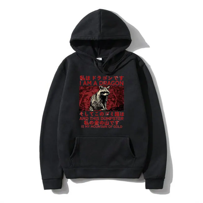 Lustige Drachen Waschbär japanische Waschbär seltsame Hoodie Männer Frauen Kapuze Sweatshirts Mode lässig Harajuku Pullover übergroßen Hoody