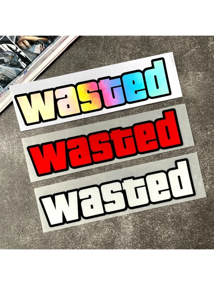 AliExpress NONE Wasted Letter Vinyl Sticker, Waterproof Funny Decal for Car Window Bumper Motorcycle Fairing Helmet Fuel Tank Scooter Bike Mod