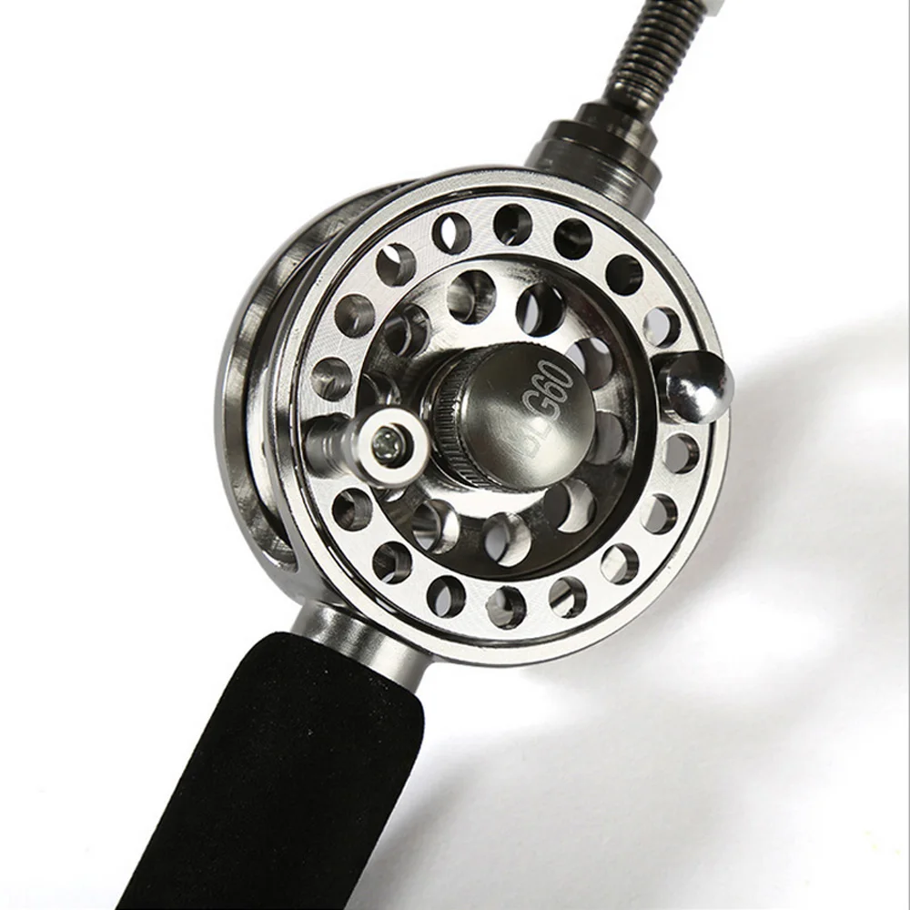 DIY Telescopic Fishing Rod End Wheel Fishing Reel Safe for Big Fishes BLG50 60 Pole Tool Handle Thread Goes Inside Pole