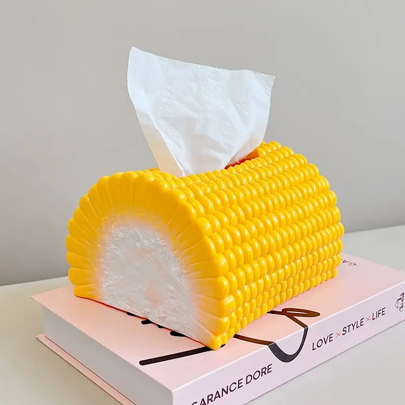 

Corn Tissue Box with High Aesthetic Value Living Room Bedroom High-end Household Paper Box Desktop Decoration Ornaments