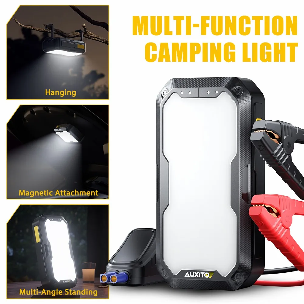 

AUXITO 12V Multi-functional Emergency Start Power Supply Car Starting Charging Portable With LED Lamp 2000LM 3500A Jump Starter
