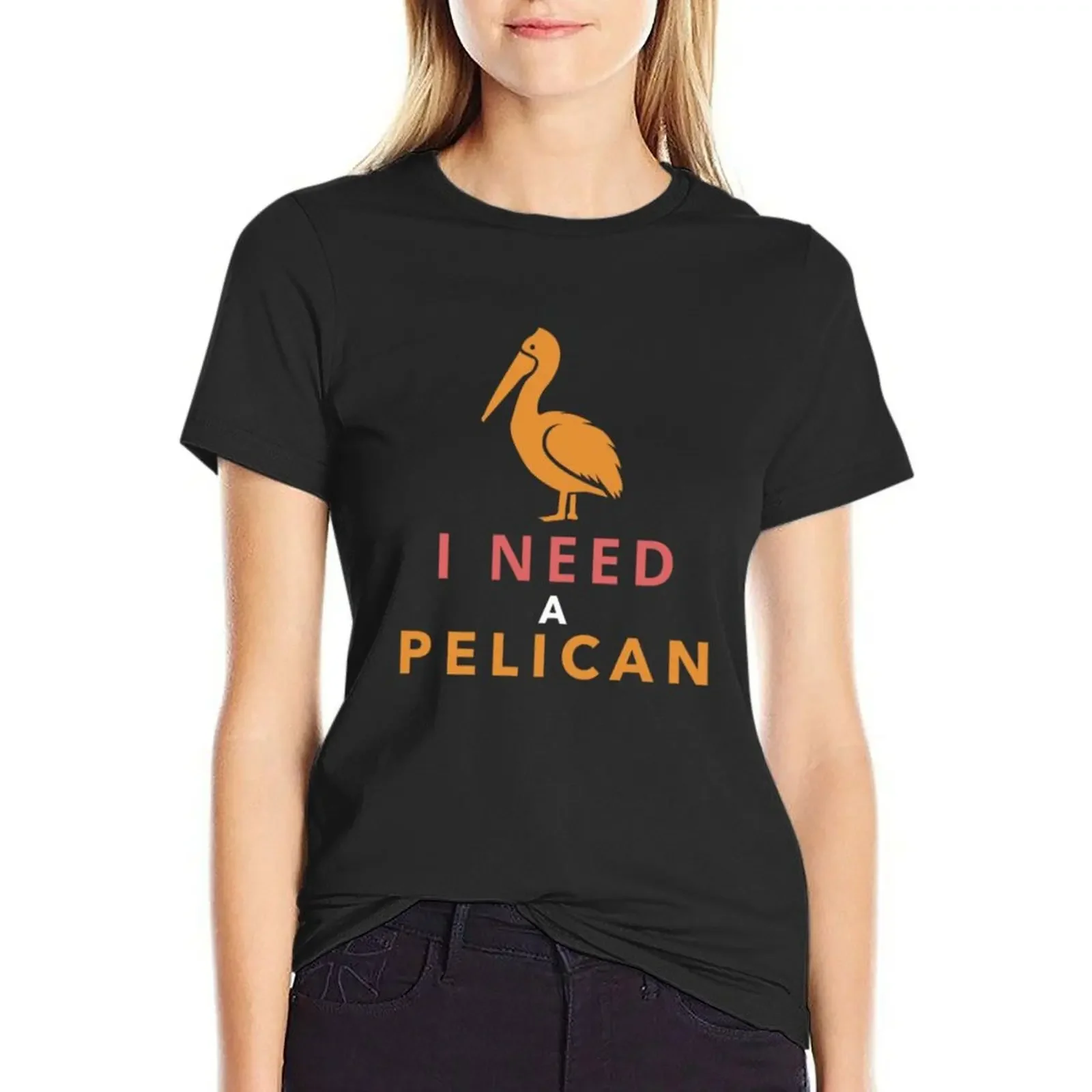 

Pelican Animal T-Shirt anime new edition animal print t-shirts for Women cotton