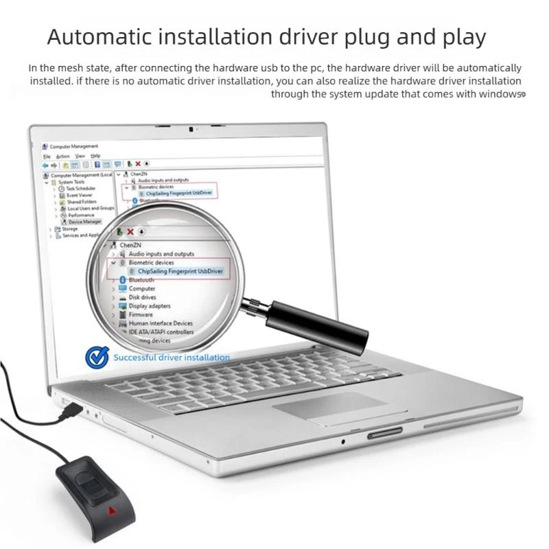  Biometric USB Login Device Capacitive Scanner For Wins 10 11 12 No Driver Required
