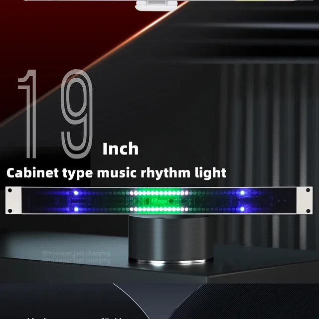 Stereo 1U dwurzędowa szafka audio muzyka rytm wskaźnik poziomu światła miernik widma LED USB aktywowana głosem melodia indukcyjna