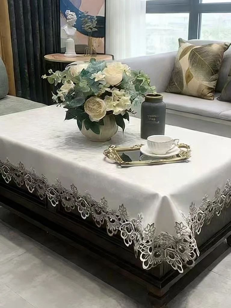 

Large round Tablecloth Oilproof Waterproof Non-washable Heat-resistant Elliptical Shape Dining Table Cover for Tea ...