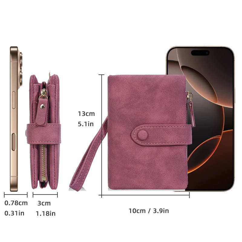 Baellerry Women Short Wallets Top Quality Card Holder Snap Button Zipper Femal Coin Purses Compact Simple Card Clips For Girls