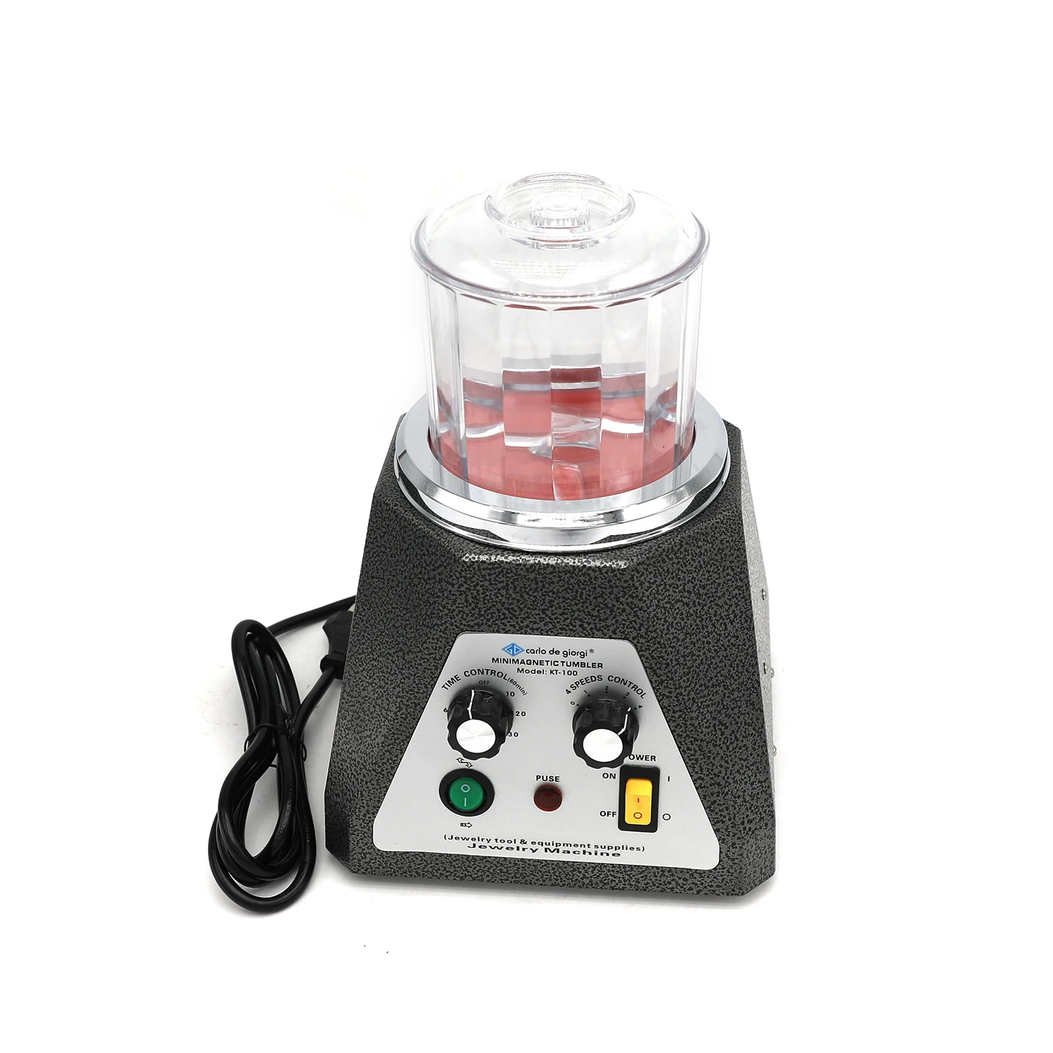 

KT-100 Magnetic Tumbler Jewelry Polisher Finisher Super Finishing Polishing Burnishing Machine 2000rpm