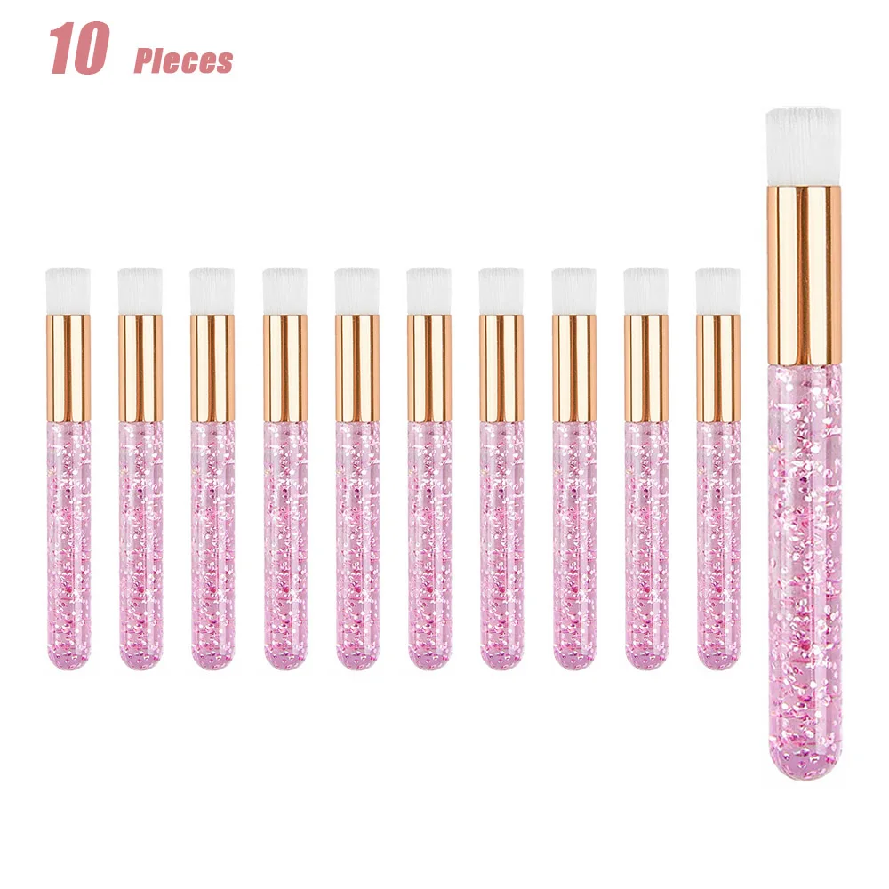 10/30 unids/set de cepillos de champú para pestañas de color rosa cristal, cepillo de limpieza para extensiones de pestañas, cepillo de limpieza de poros de nariz, herramienta de eliminación de espinillas
