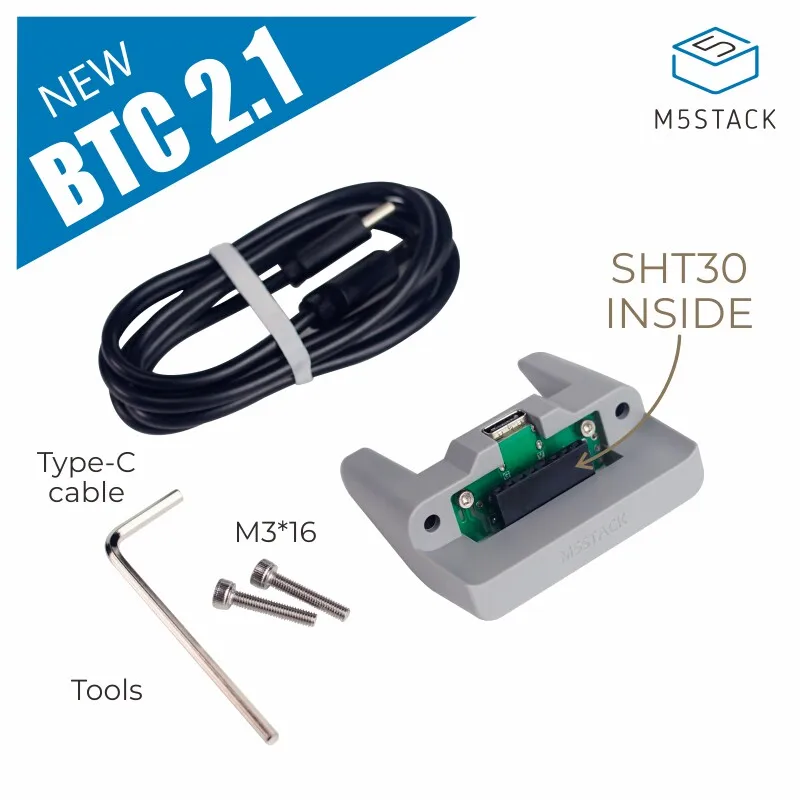 M5Stack Official Base BTC Environment Data Detection Base SHT30 Humidity Temperature Detection Power Supply Base