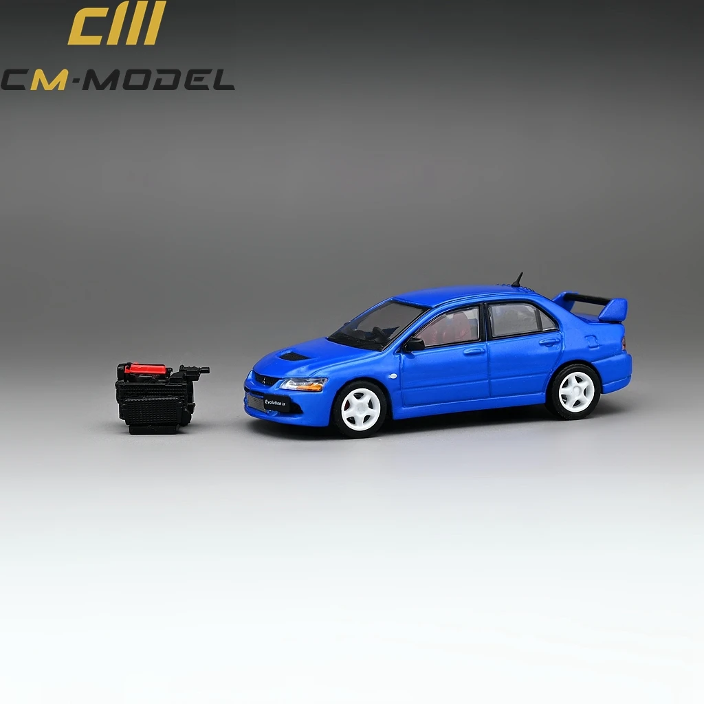 CM Model 1/64 Model Car Lancer EVO IX With Engine JDM Diecast Supercar Racing Car Gift for Collection With Display Case