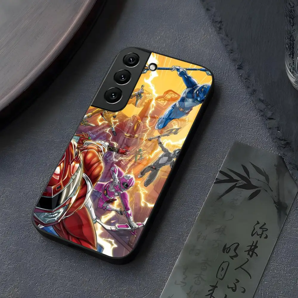 

Cartoon P-PowerS R-Rangers Phone Case Glass for Samsung Galaxy S23 S25 S24 S21 S22 S20 Ultra Fe Plus A34 A16 A54 A24 A52 A53 Cov