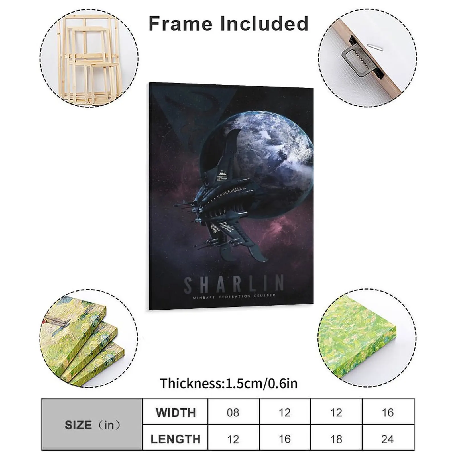 Babylon 5 Minbari Sharlin Cruiser Canvas Painting Printing Iron Mural Club Bar Customize Framed Wall Paintings