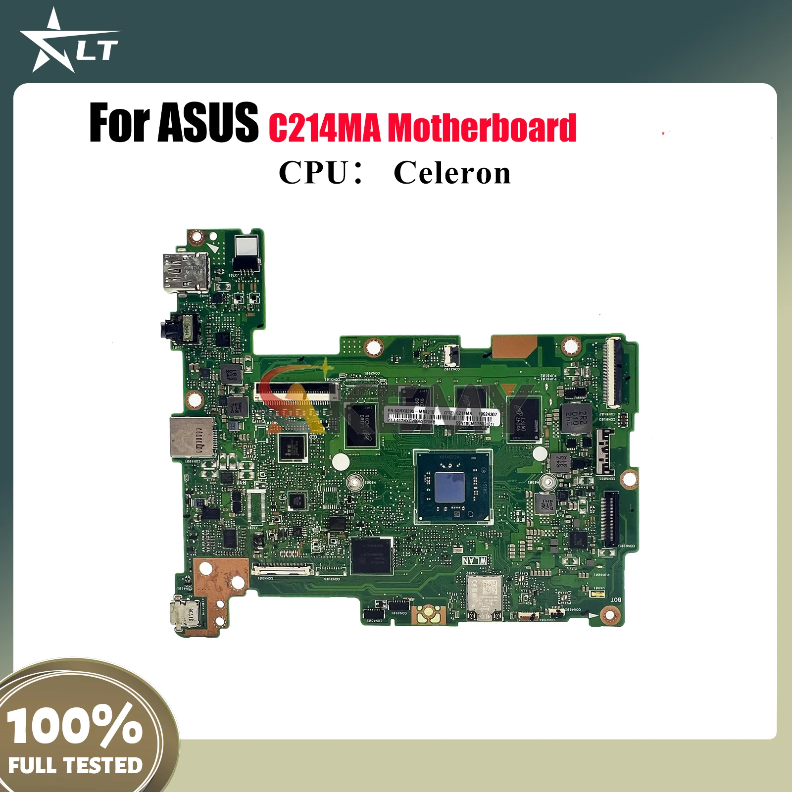 

C214MA Laptop Motherboard For ASUS Chromebook C214M C214MA Notebook Mainboard With Celeron CPU 100% tests OK fast shipping stk