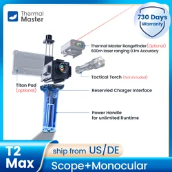 T2 Max Night Vision Scope Monocular 15mm Lens 1600 Yards Thermal Imaging Camera Imager android Phone