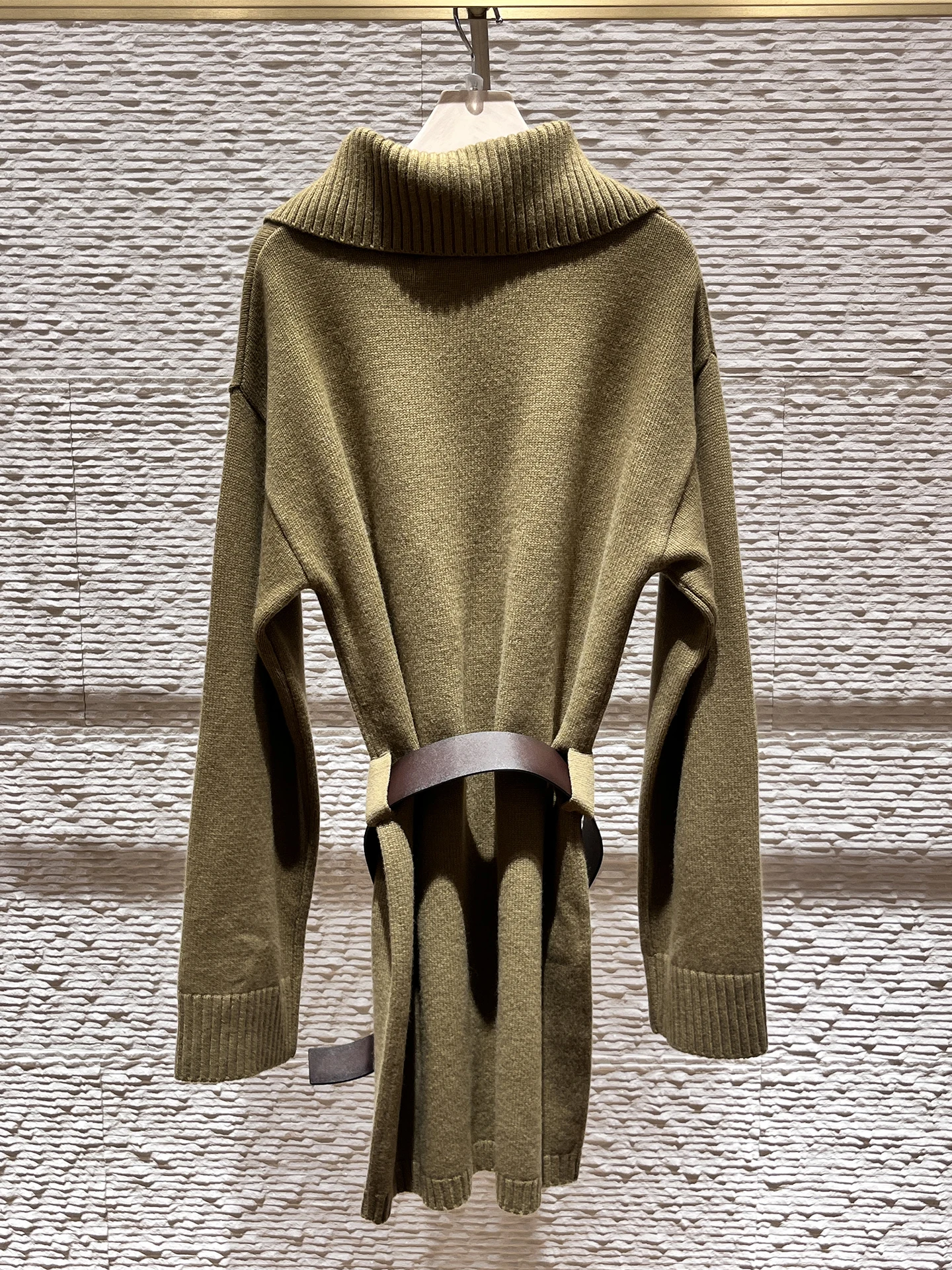 Rétro Sle Tricoté Slim Fit Long Sve Wrap Ne Dr Taille haute A-Line Dr Respirant Confortable Automne Hiver Nouveau Arr...