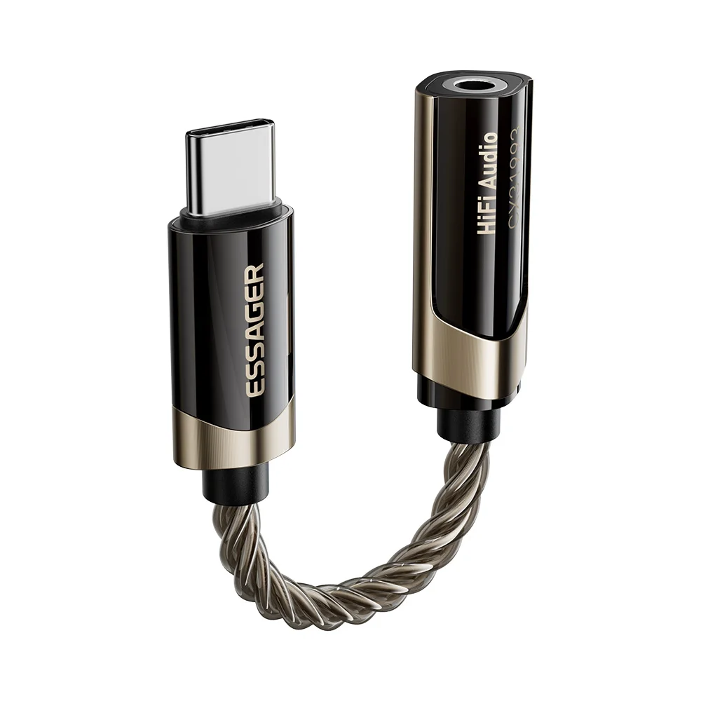 Adapter audio Essager Type C na 3.5mm Hi-Fi, kabel USB-C na 3.5 Jack do iPhone 17, Huawei, Xiaomi, adapter audio do słuchawek — zdjęcie produktu 7