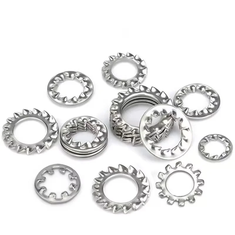 150pcs Assorted External & Internal Toothed Serrated Lock Washers M3-M8 Stainless Steel 304 A2-70 Set for Hardware