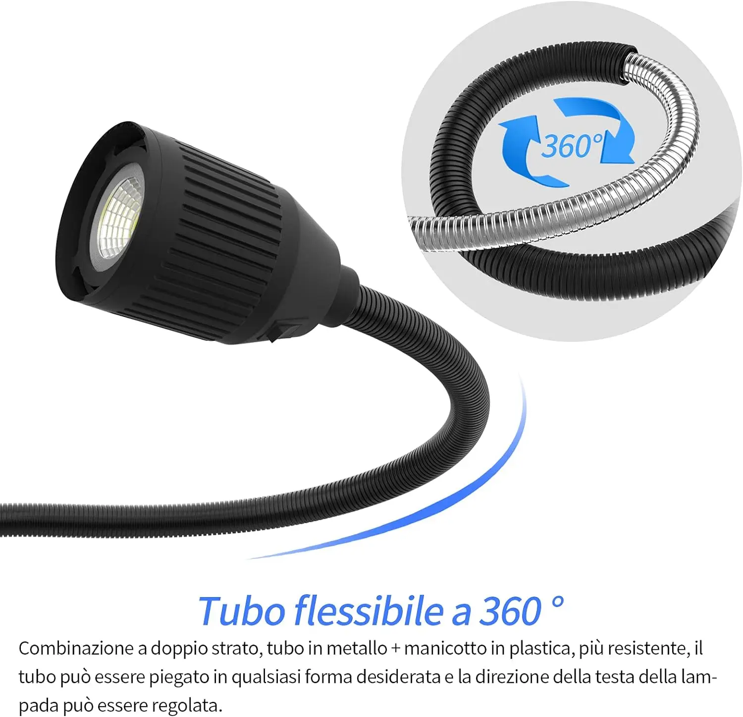 Lampe LED Industrielle à Col de Cygne Flexible à 360 ° pour Machine à Coudre, Éclairage de Travail, Accessoires pour Vêtements