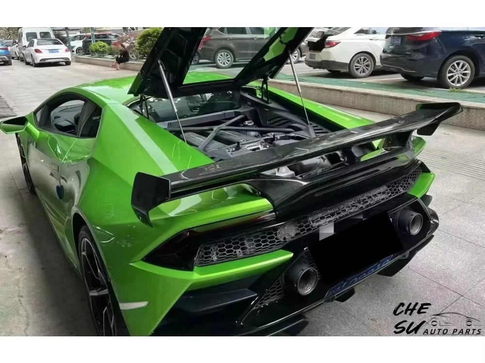 New Style Matte Carbon Fiber Rear Spoiler Body Kit for Lamborghini Huracan LP580 LP610 EVO Upgrade, Large Tail Wing Kit