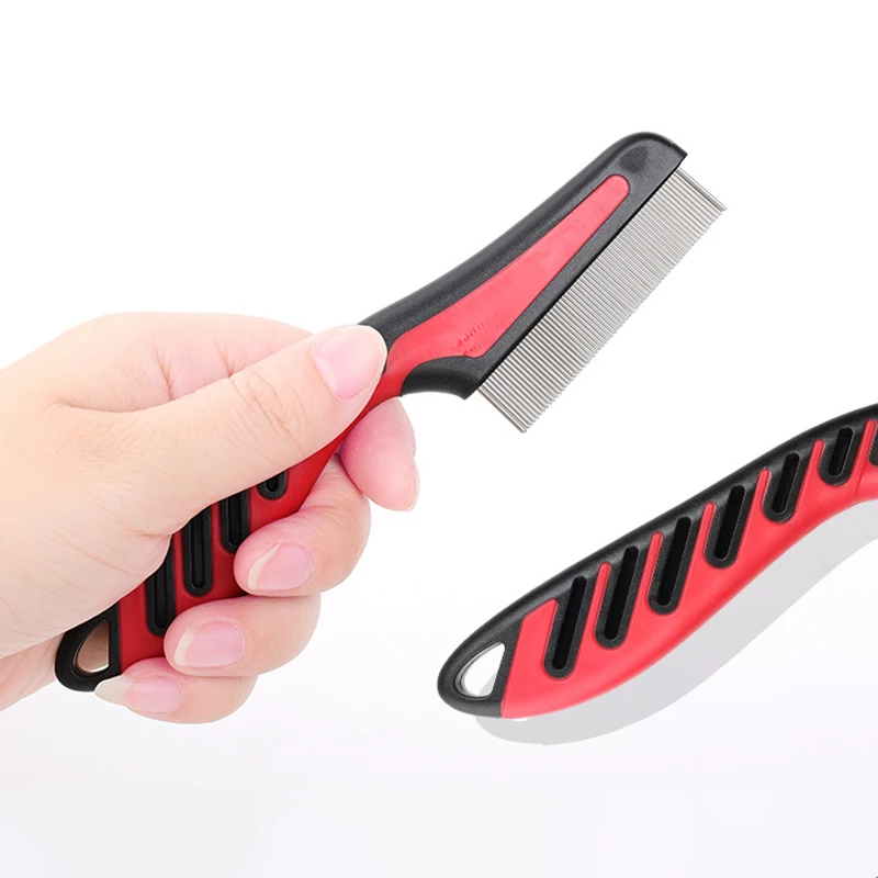 مشط احترافي للعناية بالحيوانات الأليفة من الفولاذ المقاوم للصدأ للكلاب والقطط أداة تهذيب الحيوانات الأليفة فعالة لإزالة البراغيث #5