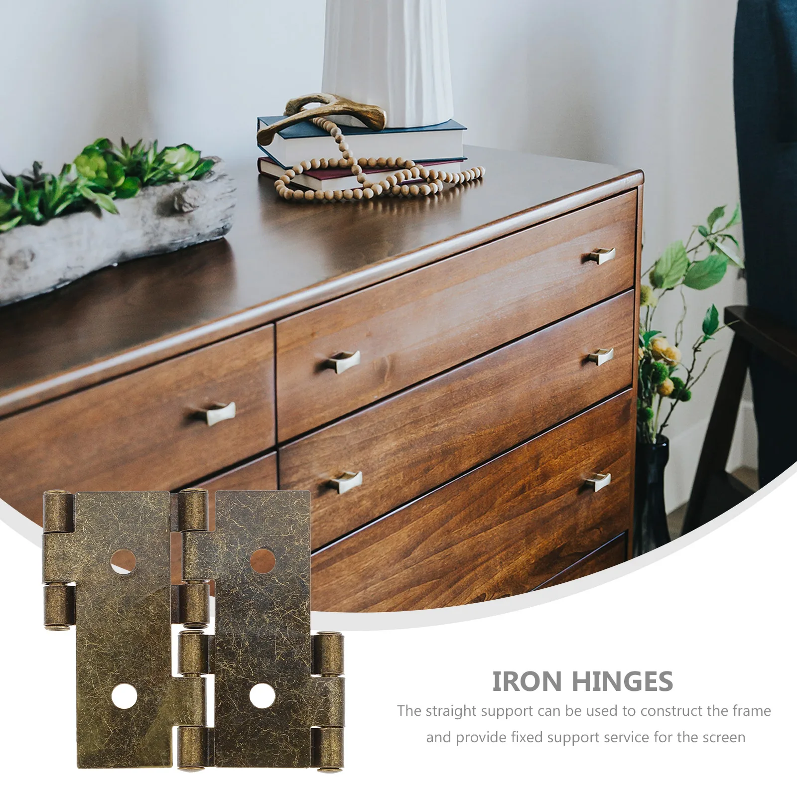 

10pcs Folding Screen Iron Cabinet Retro Style Door Hinges Durable Rust Resistant Heavy Duty Furniture Hinges For Door Cabinet