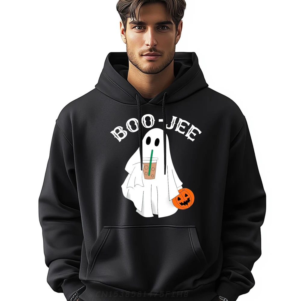 

Coffee Lovers Cute Ghost Halloween Costume Boujee Boo Jee Black Graphic Tees Mans Men's Oversize Long Sleeve New Years Eve