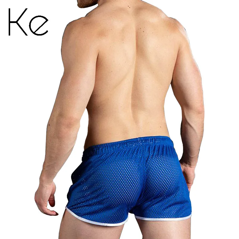 

KE757 gym sports shorts men's hole eye fast dry breathable sexy beach fitness training outdoor casual three-point pants