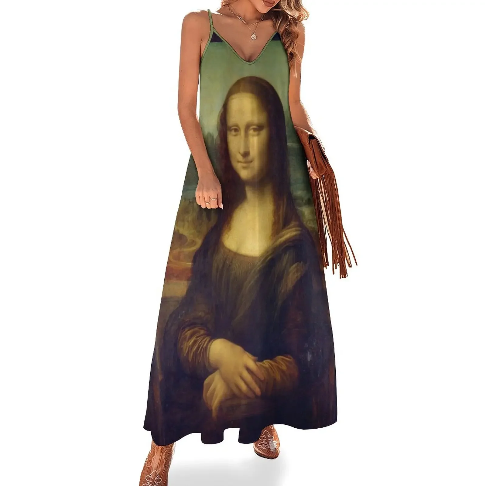 Mona Lisa - Leonardo da Vinci Sleeveless Dress Women's summer dresses dress summer 2025 women Dress