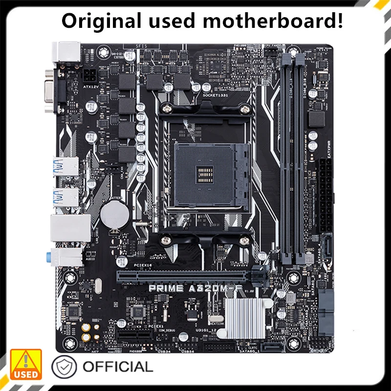 

For A320 PRIME A320M-F Motherboard Socket AM4 For AMD A320 DDR4 USB3.0 SATA3 Original Desktop Mainboard Used Mainboard