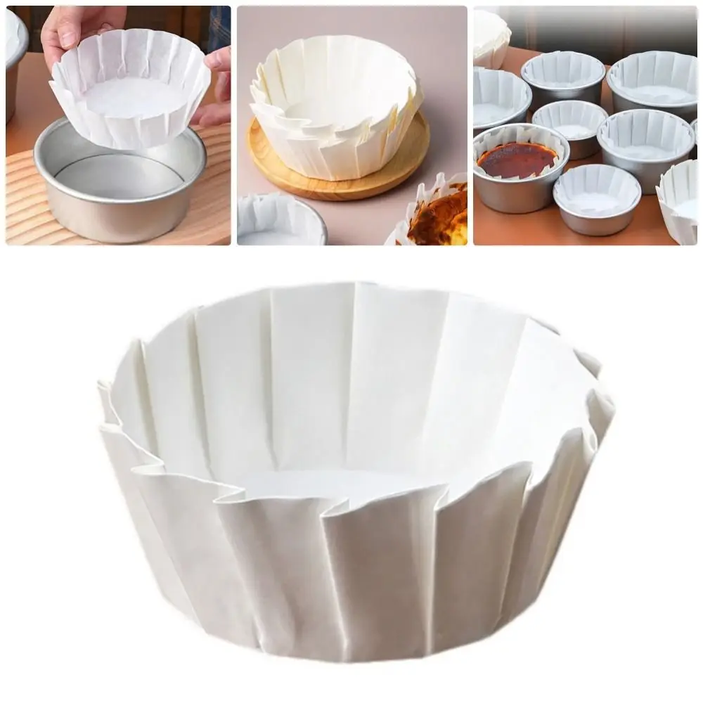 50Pcs Kitchen Baking Baking Papers Cake Wrap Foldless Disposable Basques Cake Paper Oilproof 4/6/8inch Cupcake Liner