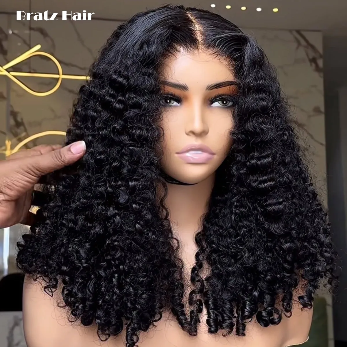 

Wear and Go Glueless Pixie Curls Human Hair Wig Super Double Drawn 13x4 HD Lace Frontal Curly Wig for Woman Glueless 4x4 5x5 Wig
