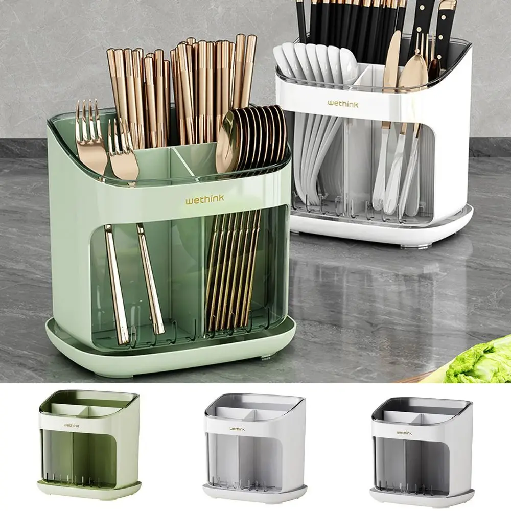 

Plastic Chopstick Cage Multifunctional Large Capacity Drainage Tableware Storage Holder Detachable Cutlery Organizer Kitchen