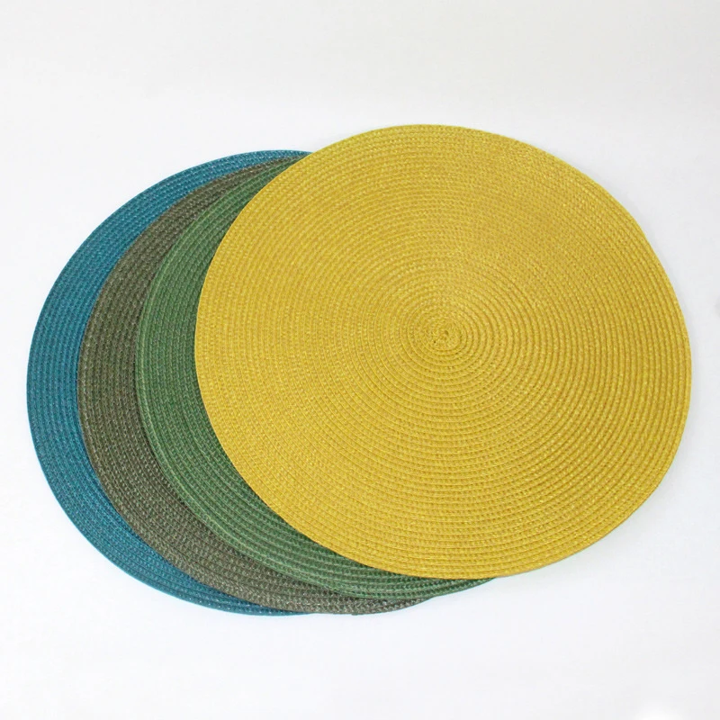 Round Braided Placemats 38CM Table Mats for Dining Tables Christmas Halloween Woven Washable Non-Slip Place mats