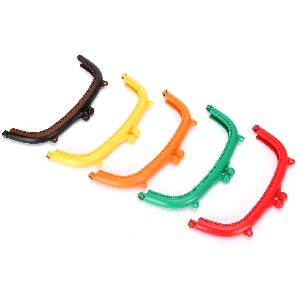 5pcs Replacement Semicircle Shape Purse Frame Candy Colors Plastic Kiss Lock Purse Making Supplies For Craft