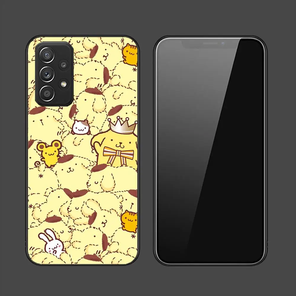 Sanrio Pompompurin Phone Case For Samsung Galaxy A13 A52 A53 A73 A32 A51 A22 A12 A20e A50 A21 A72 A70 S 4G 5G Luxury TPU Cover