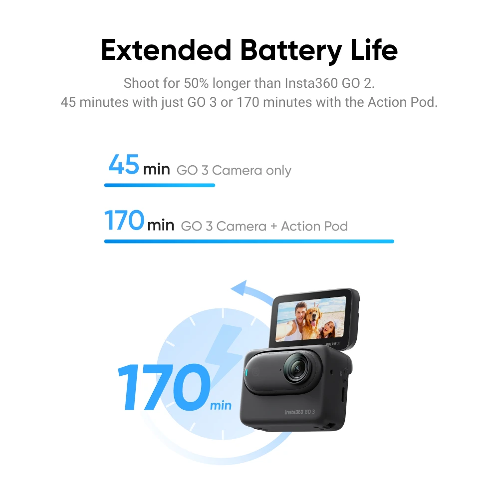 Insta360 GO 3 – Vlogging Camera & Action Camera for Creators, Vloggers with Flip Touchscreen, Small, Light and Portable