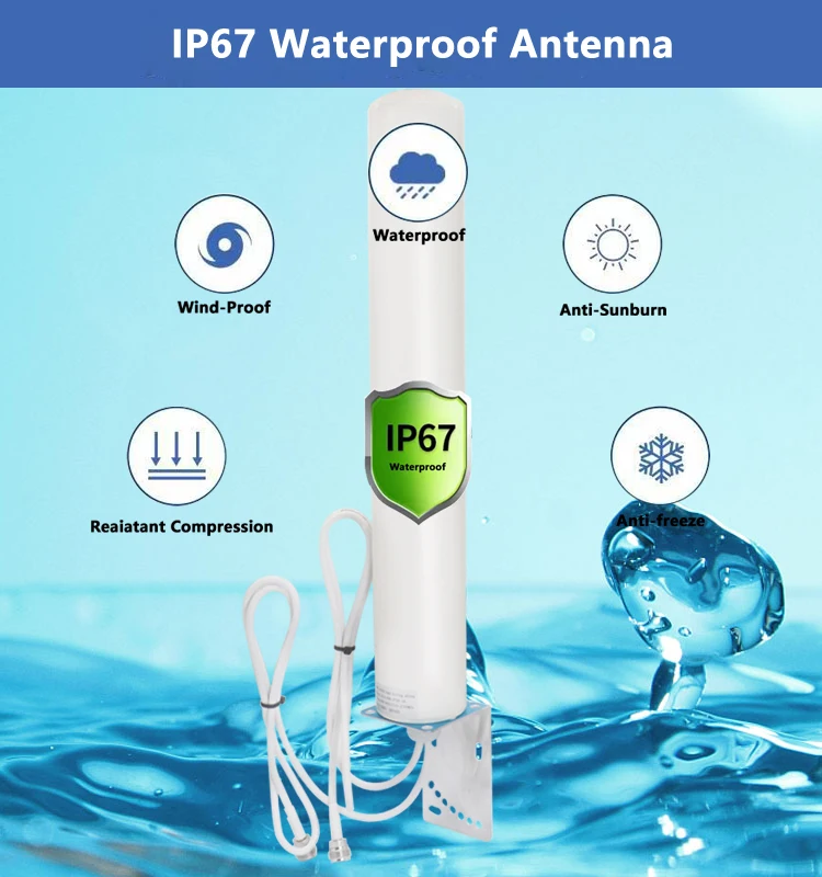 Imagem -06 - Antena de Cabo Duplo Impermeável ao ar Livre 2x2 Sma n Macho Cabo Duplo 5g 4g Lte 3g Gsm Ip67 Impermeável 18dbi Omni Roteador Externo