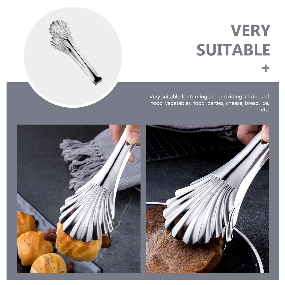 

Stainless Steel Bread Tong Non-Slip Ergonomic Handle Bbq Food Tong For Kitchen Cooking Steak Clamp Buffet Clips