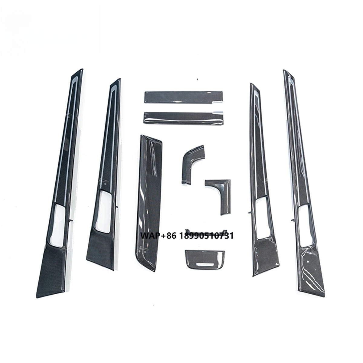 

Dry Carbon Fiber Car Center Console Panel Cover Door Panel Center Gear Shift Trim 10PCS for Porsche Panamera 971 2017-2023