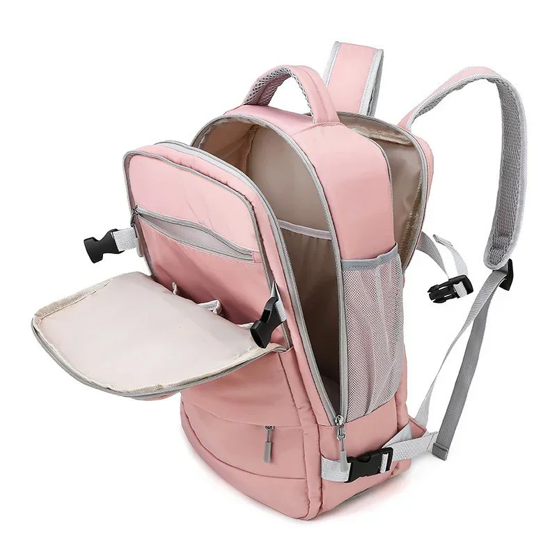 Mochila impermeable de gran capacidad para mujer, bolso de viaje multifunción con almacenamiento de zapatos, mochila de viaje multicapa