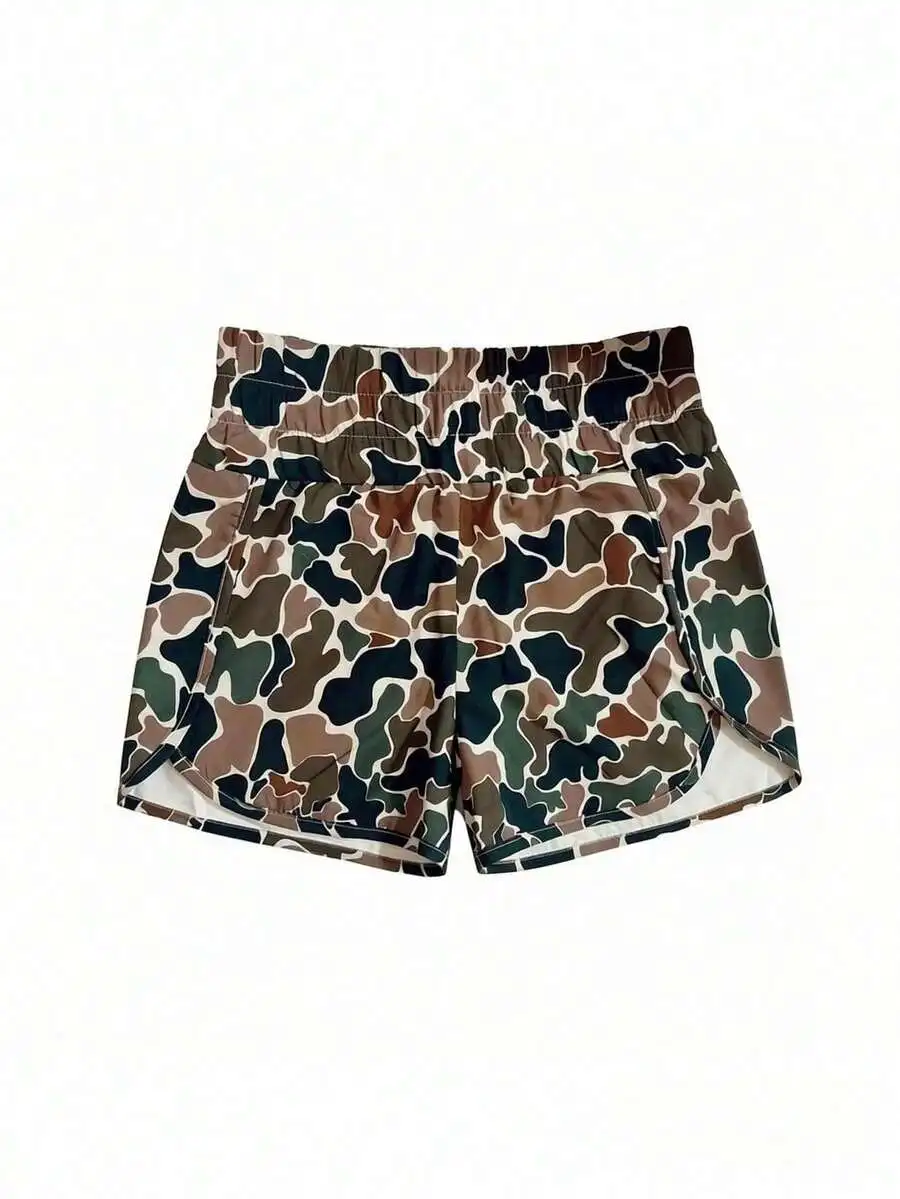 

High Waist Camo Shorts Women Quick Dry Casual Summer Shorts