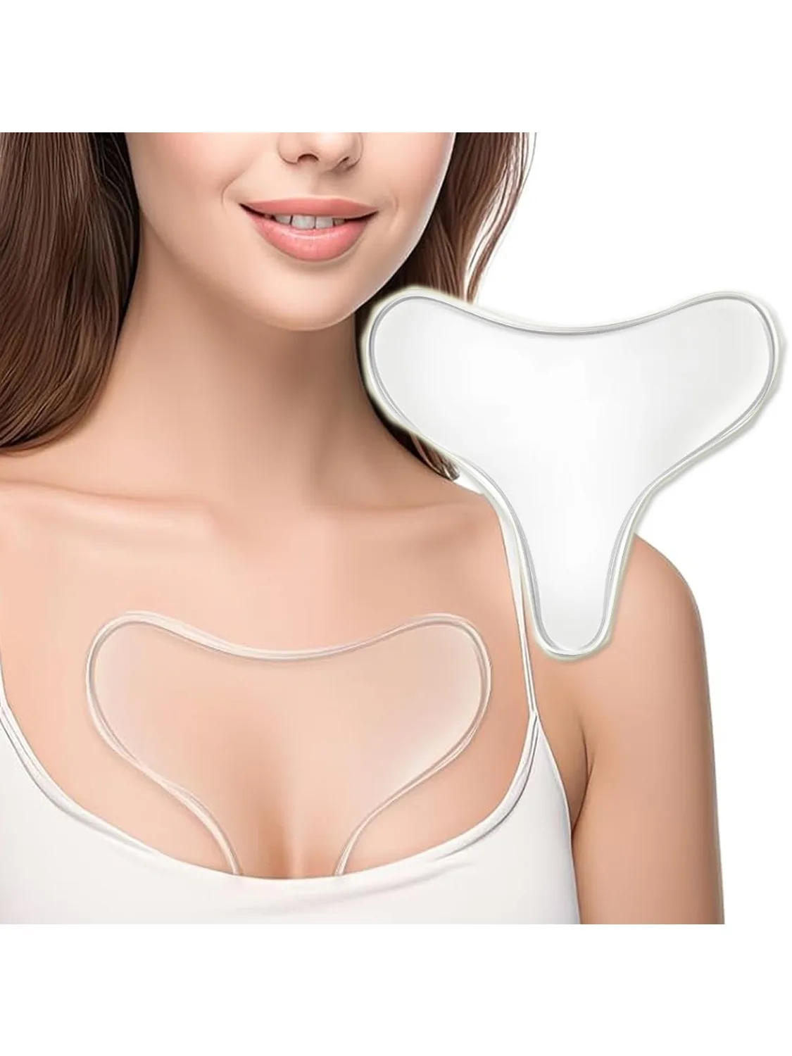 Wielokrotnego użytku T Anti Wrinkle Chest Pad Silicone Transparent Removal Patch Face Skin Care Anti Aging Breast Lifting Chest Patch Flesh — zdjęcie 2