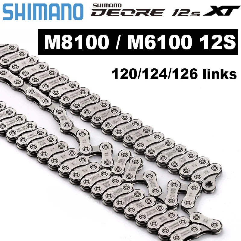 Shimano Deore XT M8100 12 Speed Chain M6100 HG Mountain Bike Chains HG M8100 MTB Curren 12V 120 124 126 Links 12S Bicycle Parts