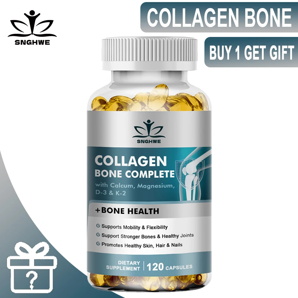 

Collagen Bone Capsule with Plant Calcium&Magnesium-Support Joint,Bone,Skin&Nail Health-Improve Osteoporosis-Vitamins &Minerals