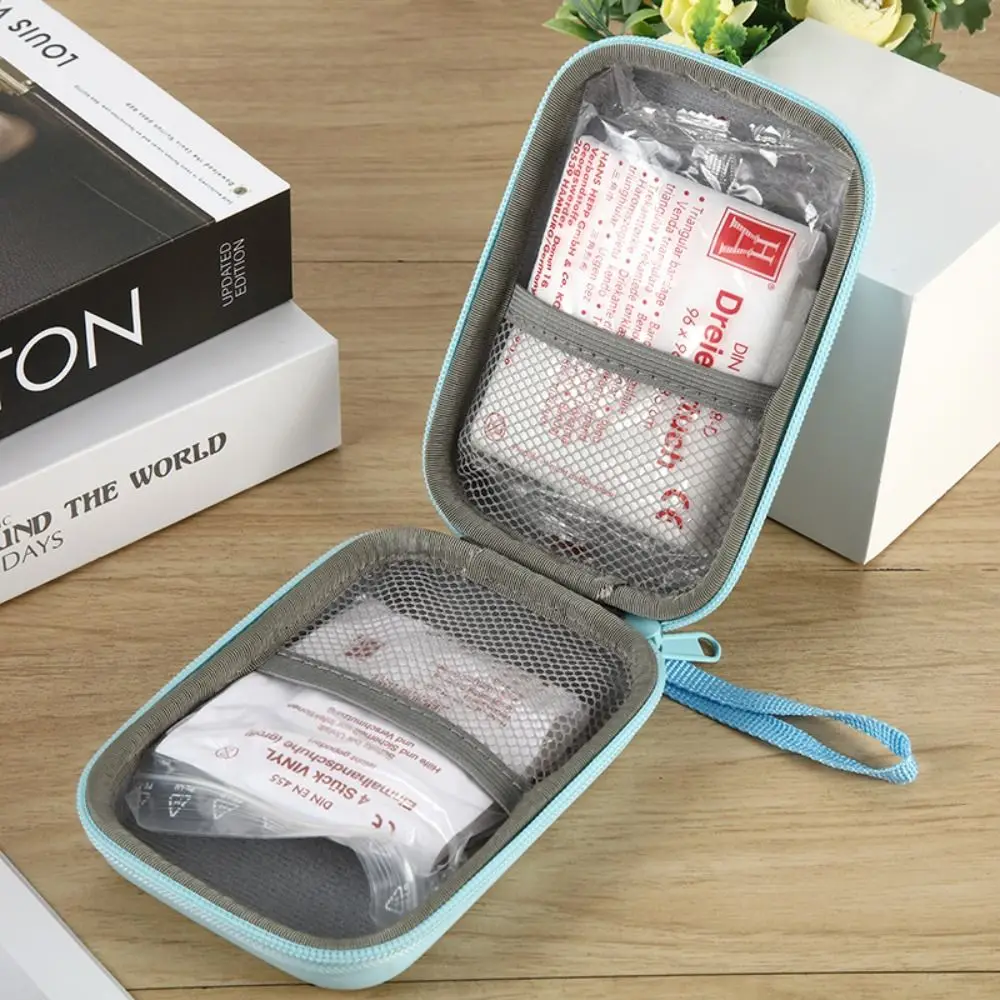 Portable Large Capacity Travel Storage Bag PU Lightweight Small Medicine Bag Waterproof Divided Interior Travel Medication Bag