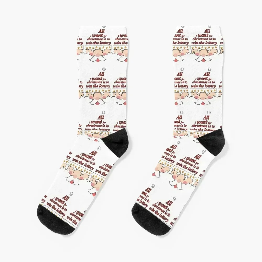 

all i want for christmas is to win the lottery Socks basketball golf Stockings compression shoes Socks Women's Men's